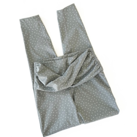 Nike Women’s Small Dri Fit Gray Polka Yoga Twist Front 7/8 Leggings - Picture 2 of 8